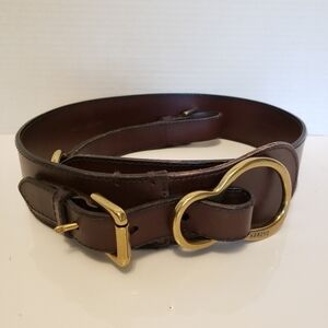 Ralph Lauren Brown Genuine Leather Wide Womans XL Belt.